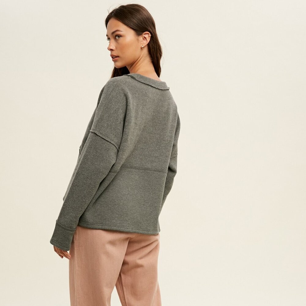 Just In!  Comfy Thermal Knit Top NWT Sz S-L - Picture 2 of 4